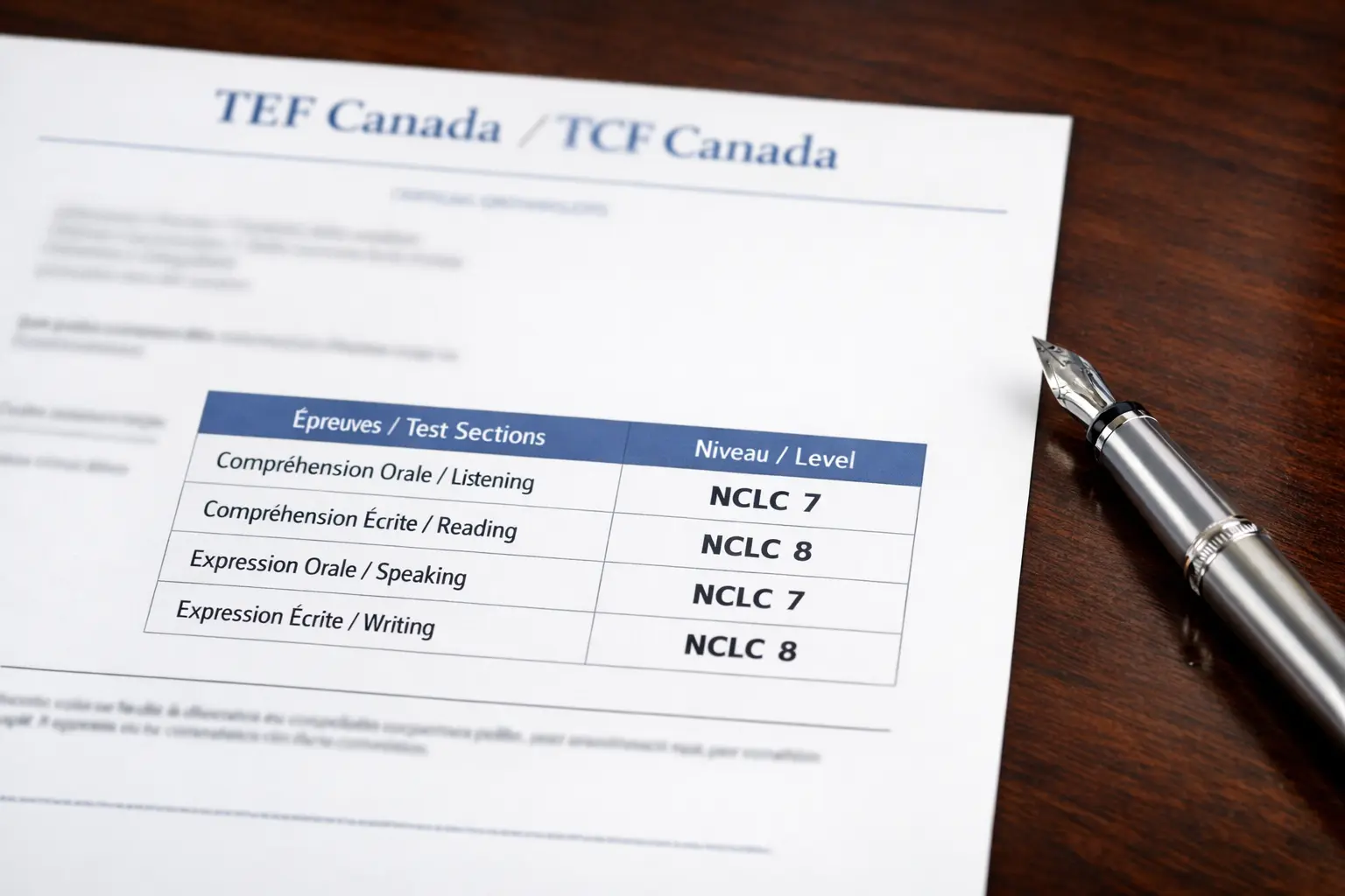 Official TEF Canada French language test results certificate with a '5,500 Invités!' overlay, representing successful candidates in the Express Entry French-language draw.