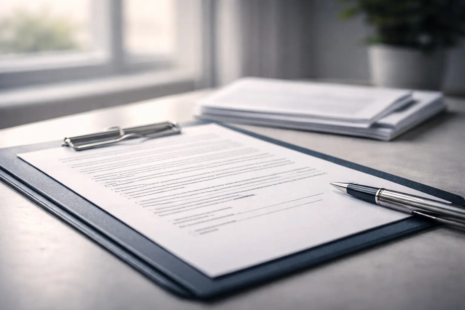 Person reviewing long-term disability insurance documents — Cambria Law Firm Ontario