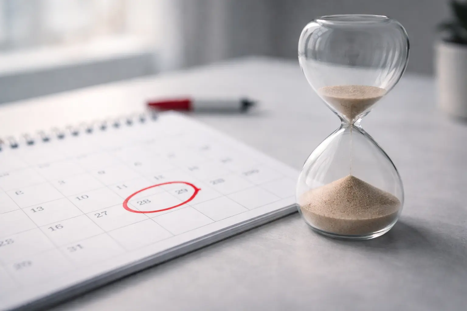 Two year limitation period Ontario personal injury — calendar and hourglass showing the 2-year deadline to sue after accident