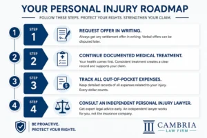 Infographic checklist of the exact legal steps to take after receiving a car accident insurance offer in the GTA