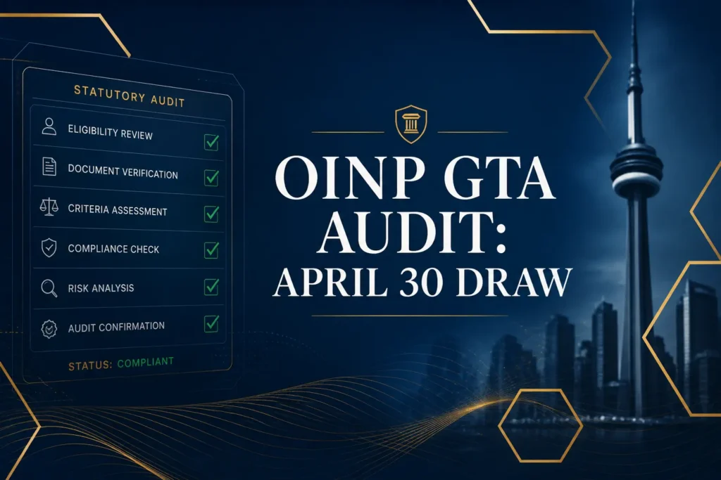 OINP GTA Employer Job Offer Draw Intelligence Report April 2026 – Cambria Law Firm Mississauga.