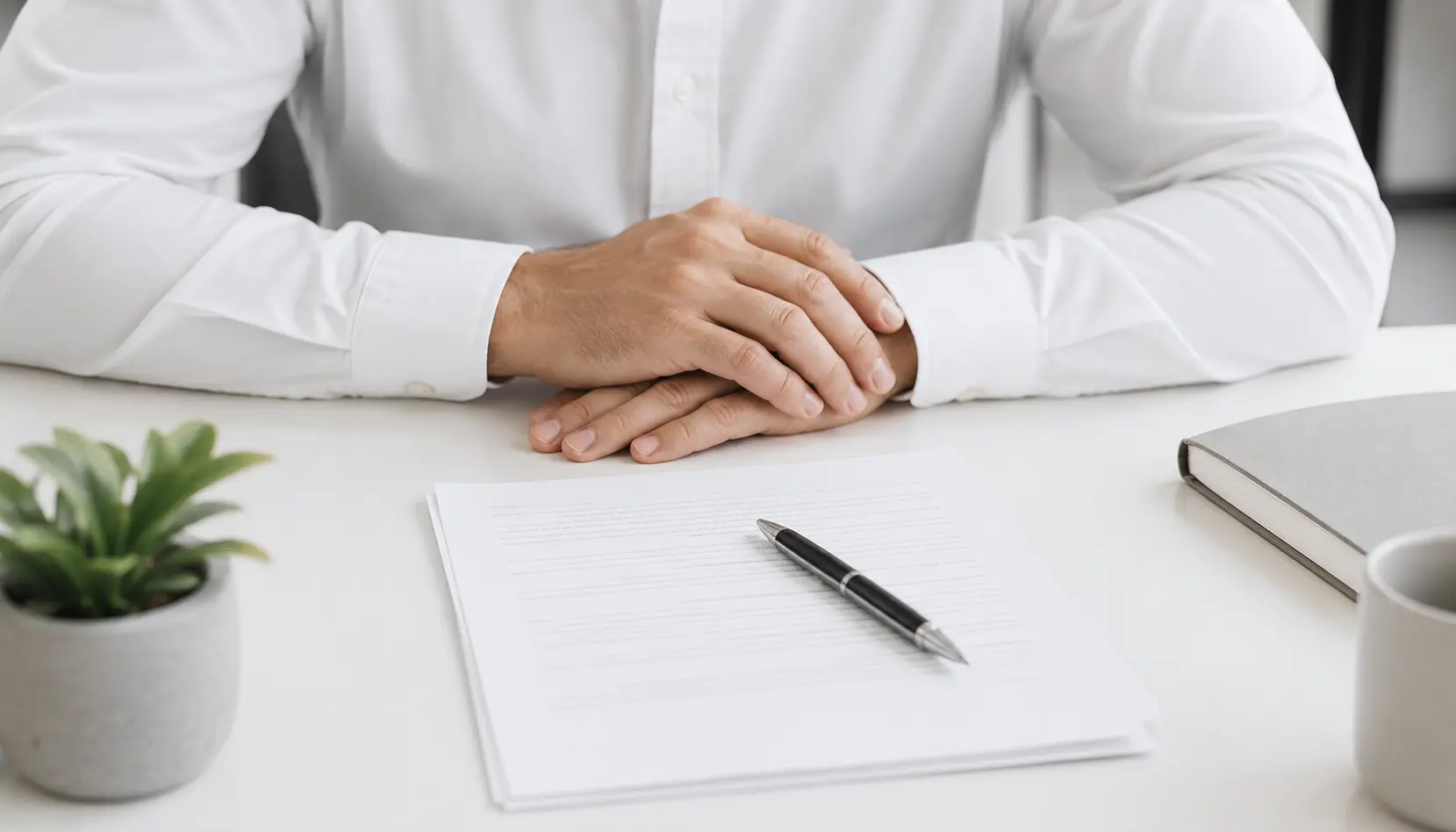 Person reviewing an insurance settlement offer document at a desk before deciding whether to sign